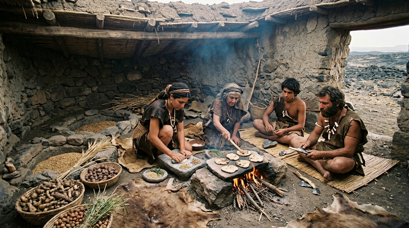 Os fragmentos vieram de Shubayqa 1, um sítio natufiano no deserto negro do nordeste da Jordânia.