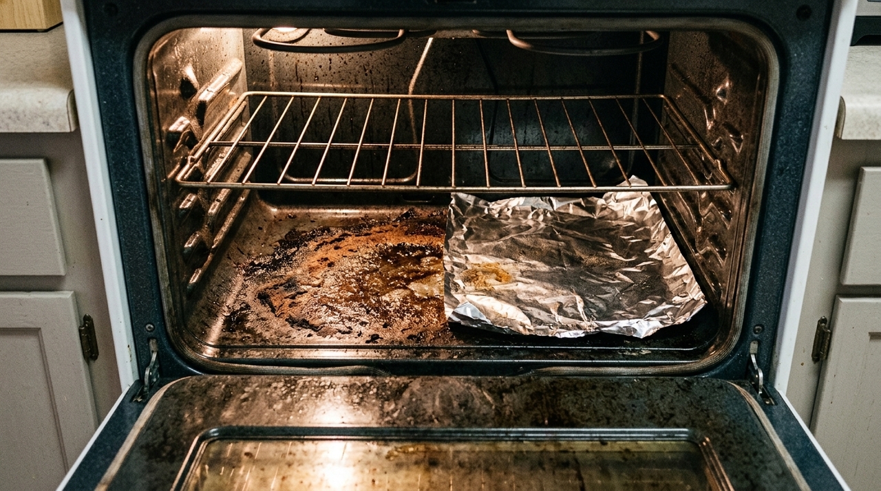 O forno deve estar desligado e sem temperatura capaz de provocar queimaduras.