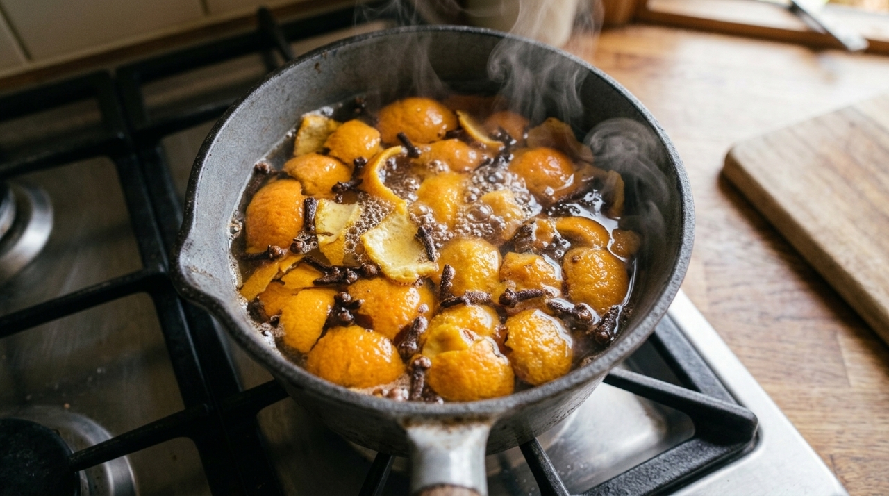 O cravo-da-índia acrescenta um aroma quente, doce e levemente picante que contrasta com o cítrico da laranja.