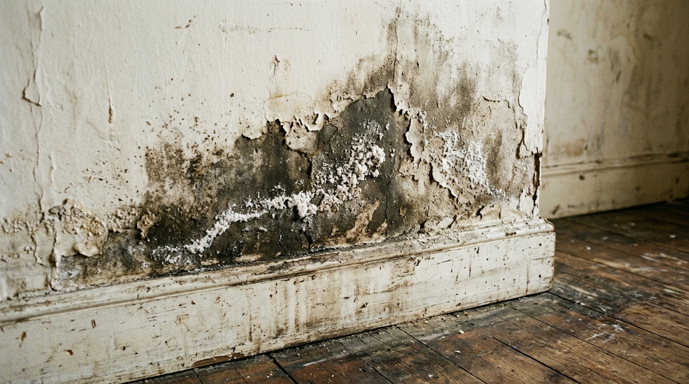 Depois de retirar os materiais deteriorados e aguardar a secagem, é necessário limpar o pó e avaliar as imperfeições.