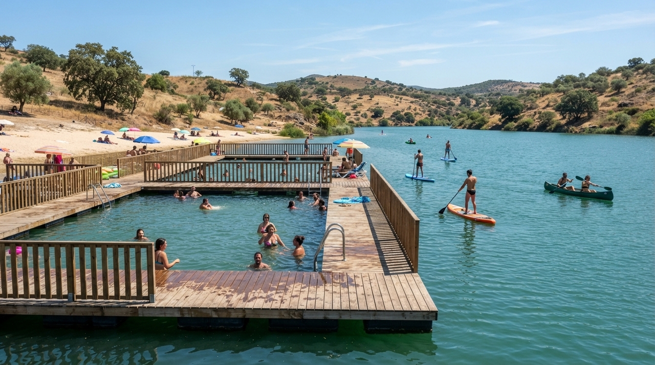As piscinas flutuantes são o elemento mais incomum do projeto.