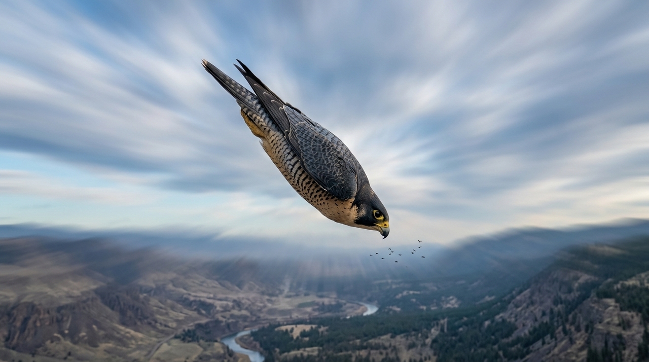 O protagonista dessa façanha é o falcão-peregrino, conhecido cientificamente como Falco peregrinus.