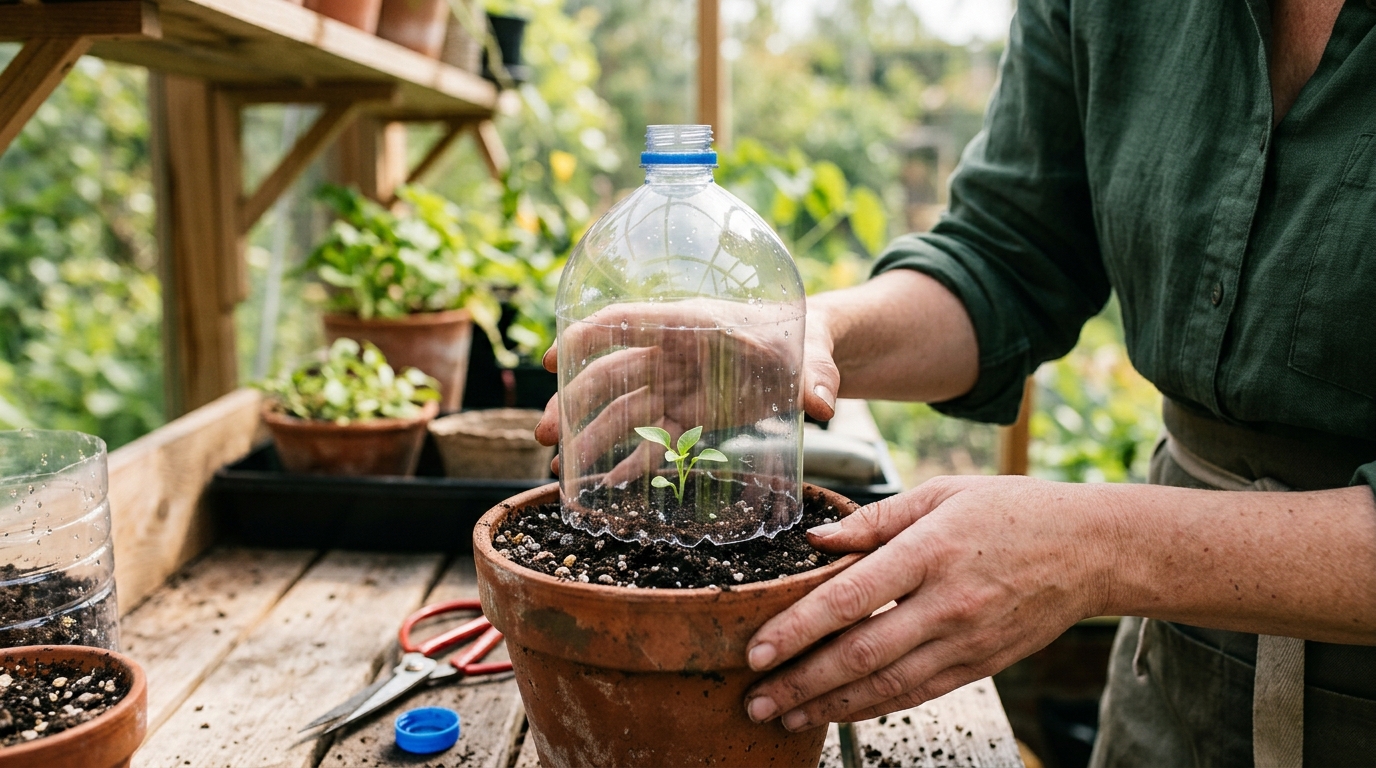 Use uma garrafa plástica transparente, limpa e sem restos de bebida.