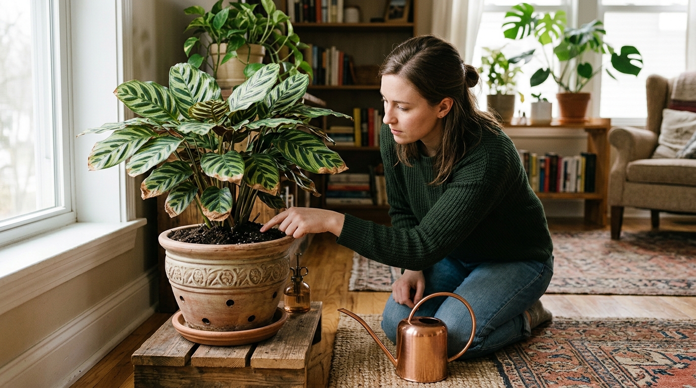 Muitas plantas tropicais cultivadas dentro de casa preferem ambientes com umidade mais alta.