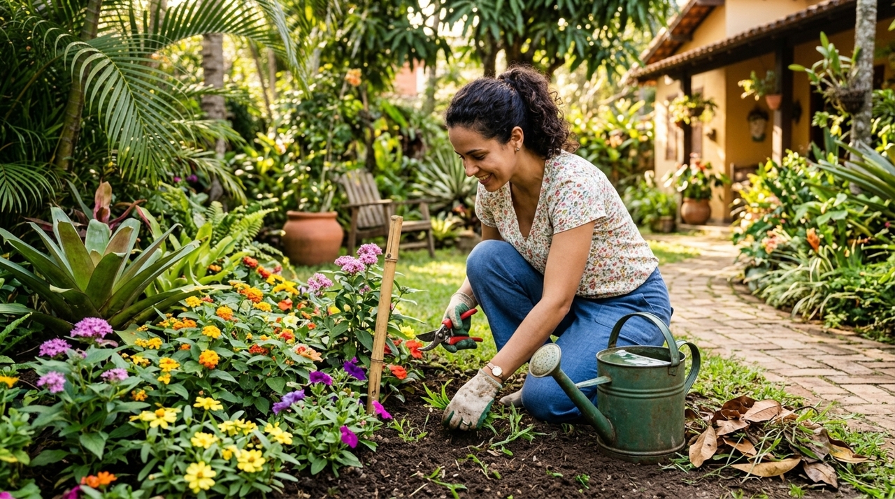 A retirada precoce de plantas invasoras impede que elas disputem luz e nutrientes vitais com as espécies cultivadas.