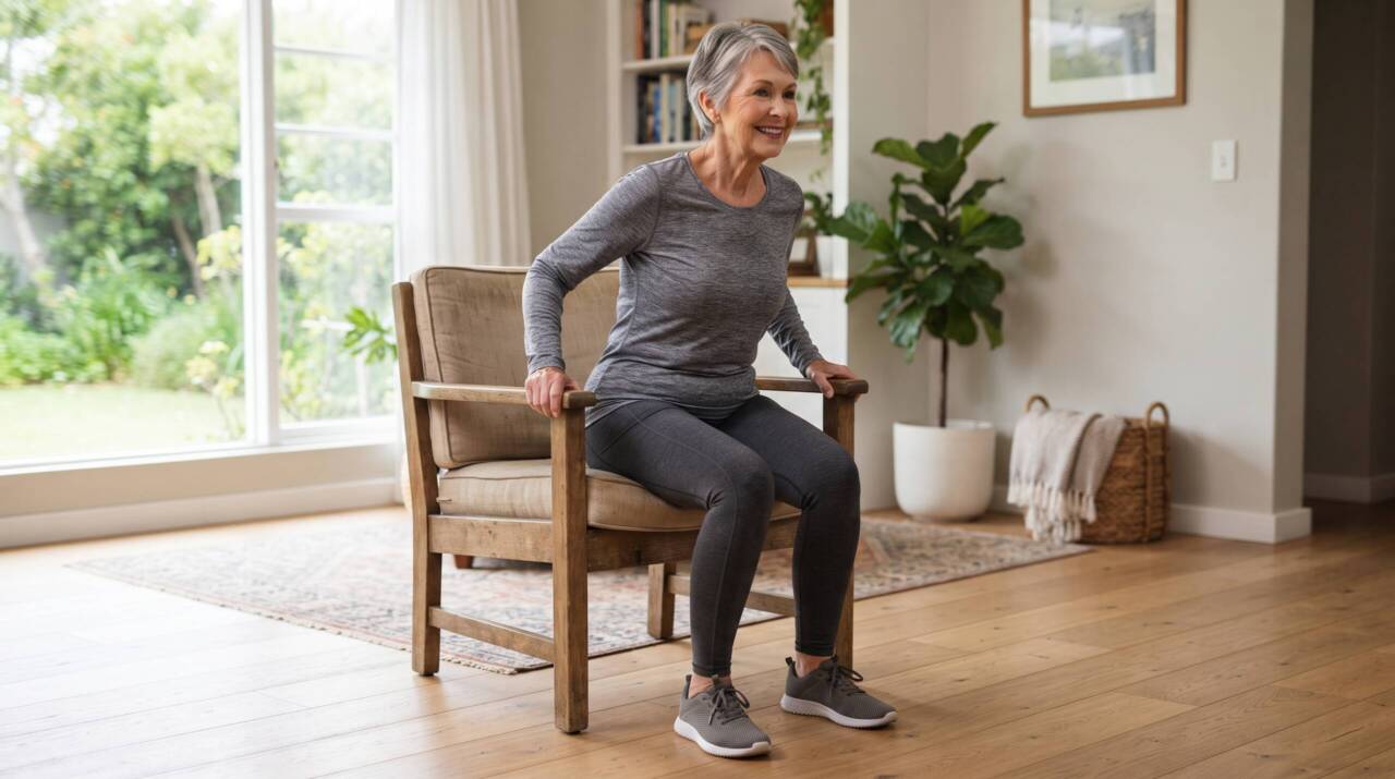Quer fortalecer as pernas sem equipamentos? Veja como o exercício de levantar da cadeira funciona e como começar usando apoio.