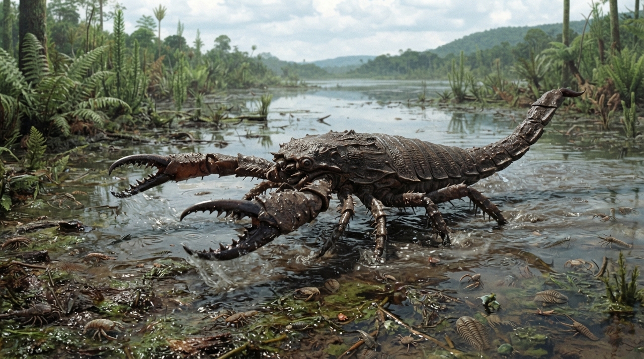 O Praearcturus gigas viveu no início do período Devoniano e teria alcançado cerca de um metro de comprimento.