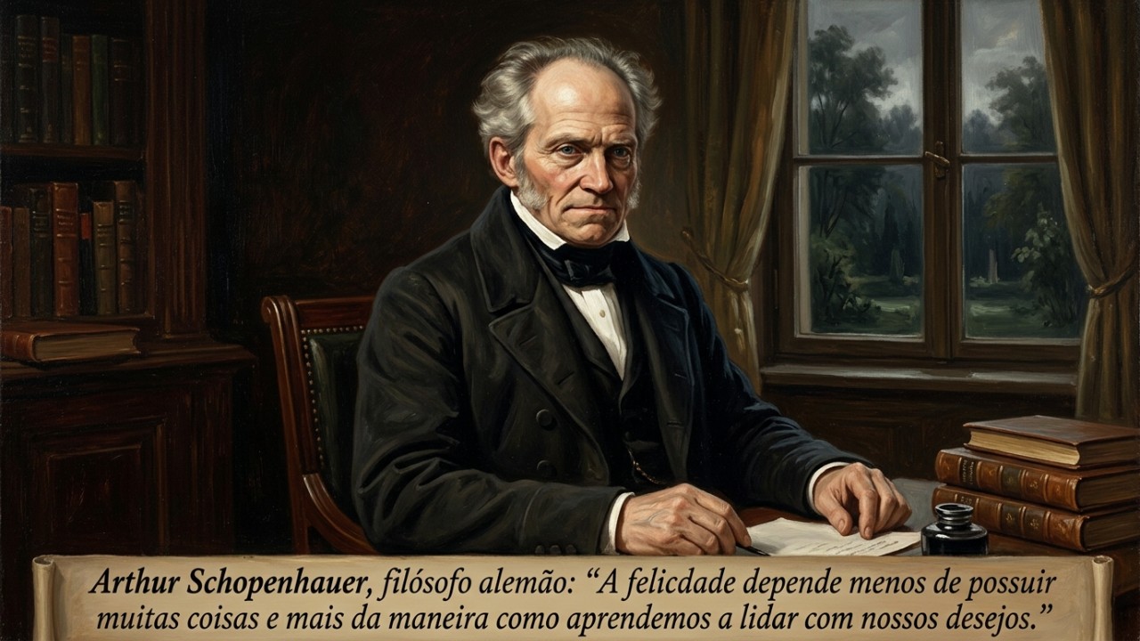 A verdadeira felicidade reside no controle dos desejos e na busca por equilíbrio interior.