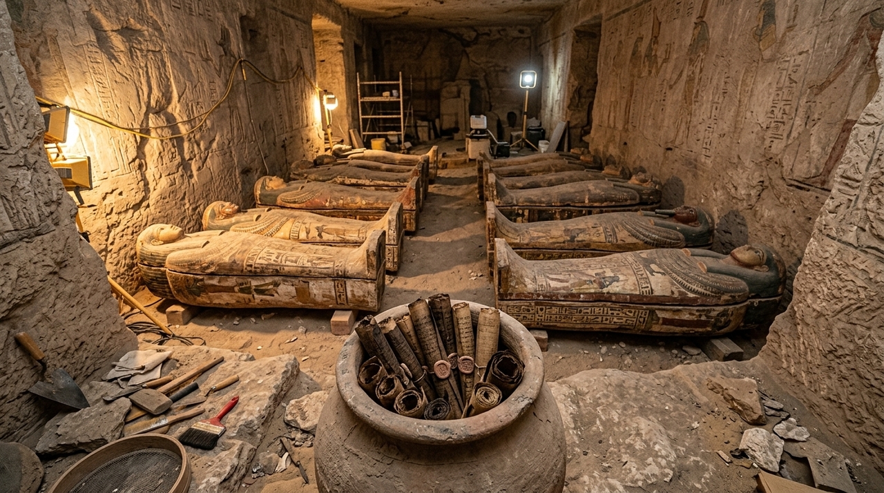 A descoberta ocorreu durante escavações no Túmulo de Seneb, na região de Qurna, na margem oeste de Luxor.