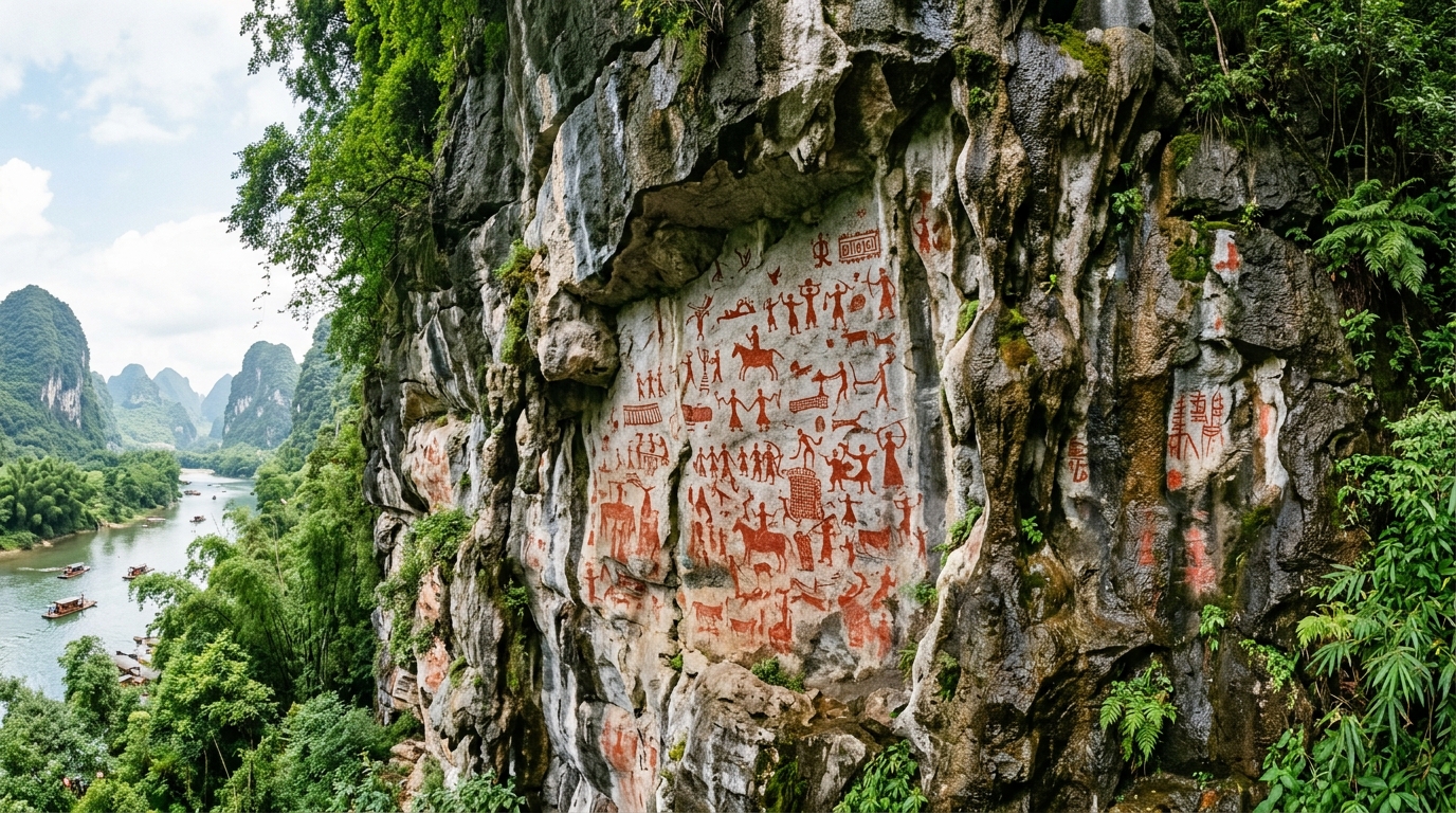 A arte rupestre está exposta num ambiente subtropical úmido, onde água, variação de temperatura e atividade biológica favorecem alteração de superfícies.