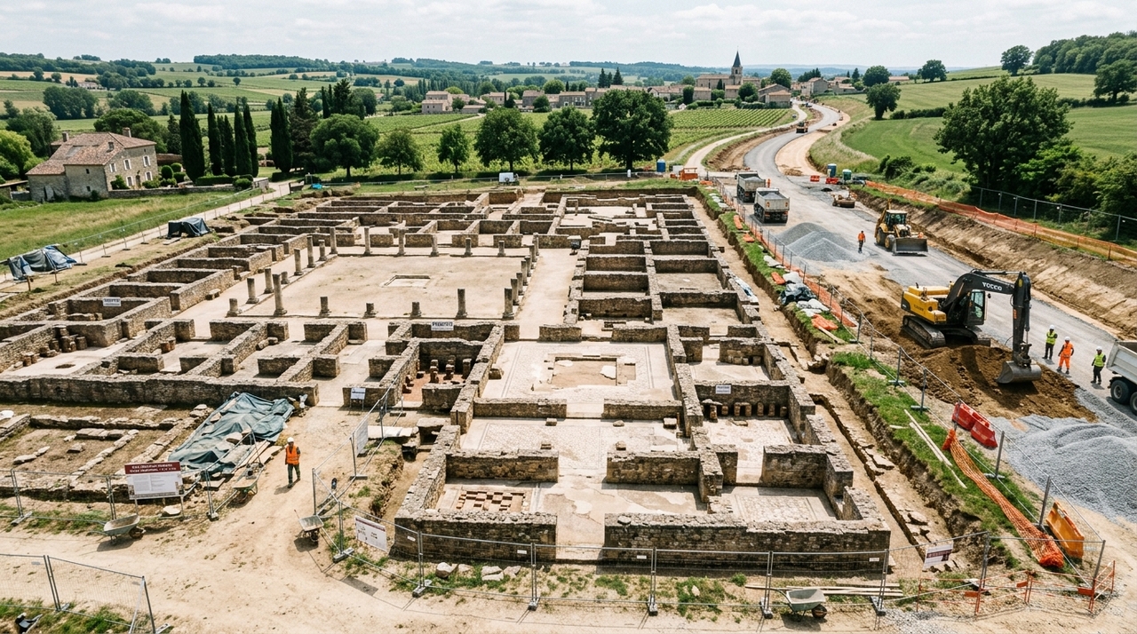 O sítio de Sainte-Nitasse apareceu durante os trabalhos preparatórios para uma alternativa à estrada D606, a poucos quilômetros de Auxerre