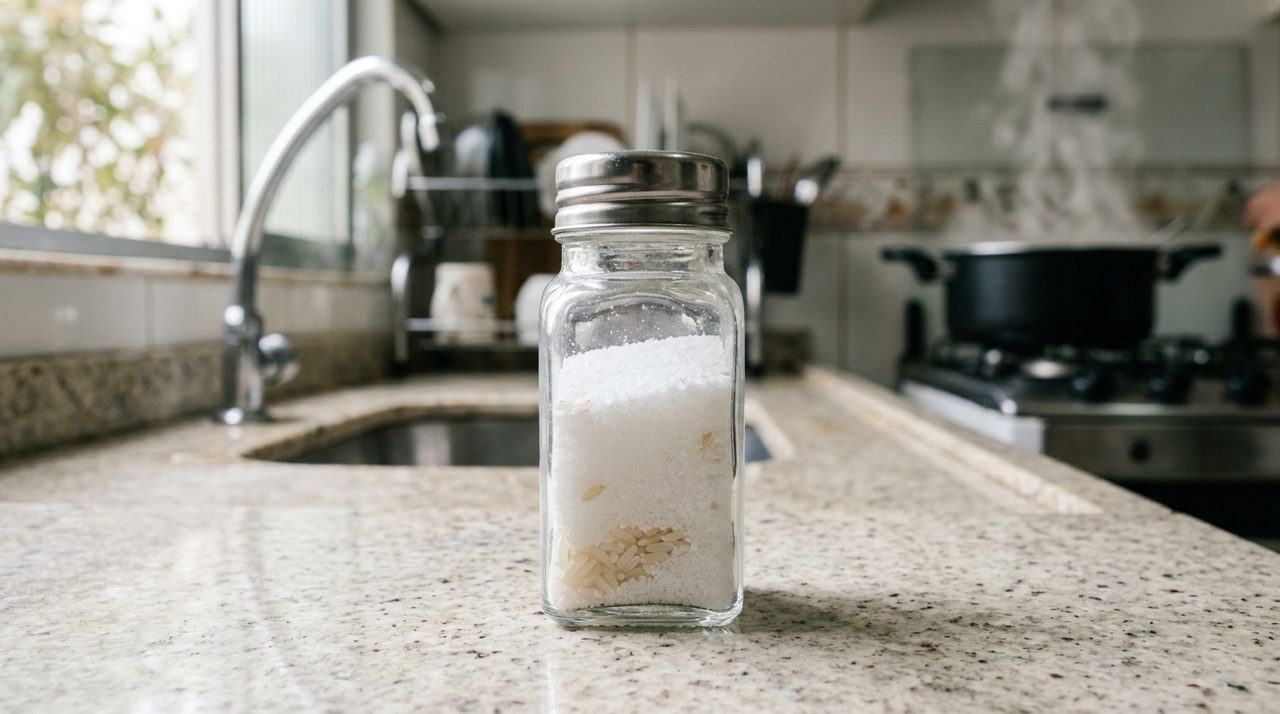 O sal de cozinha entra em contato continuamente com o ar sempre que o saleiro é aberto ou utilizado.