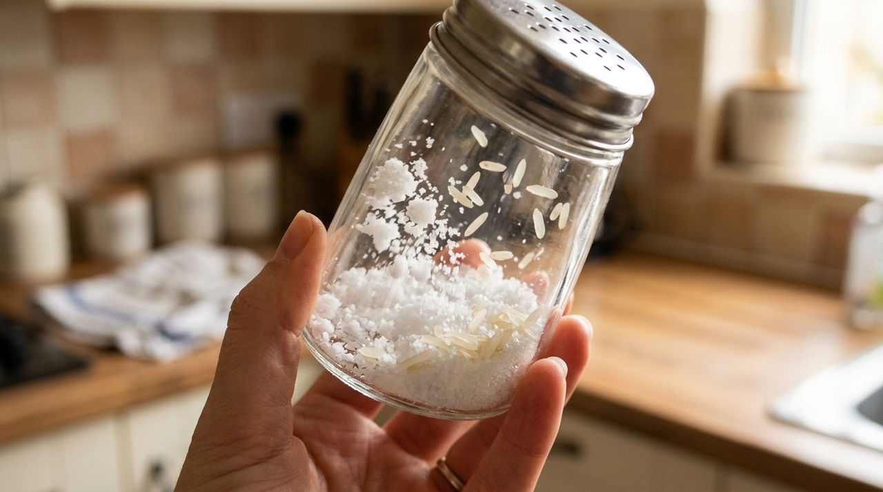 O sal de cozinha entra em contato continuamente com o ar sempre que o saleiro é aberto ou utilizado.