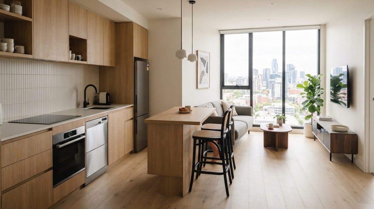 A mesa dobrável de parede é ideal quando o apartamento não tem espaço para um móvel fixo