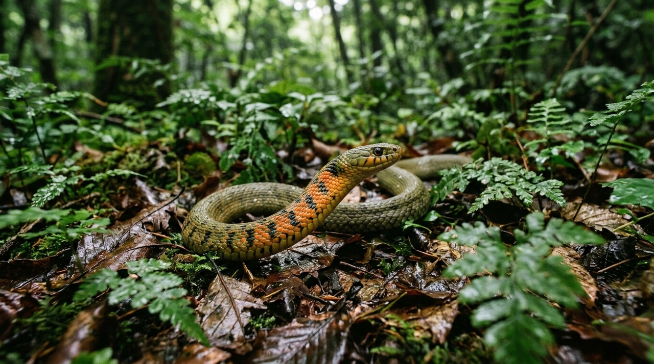 A espécie possui estruturas chamadas glândulas nucais, alinhadas na parte dorsal do pescoço.