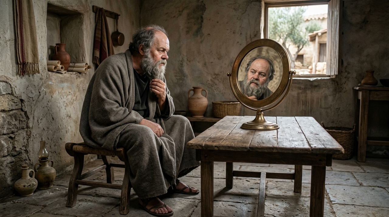 A filosofia socrática ensina que viver sem reflexão crítica nos prende a hábitos mecânicos e decisões impensadas.