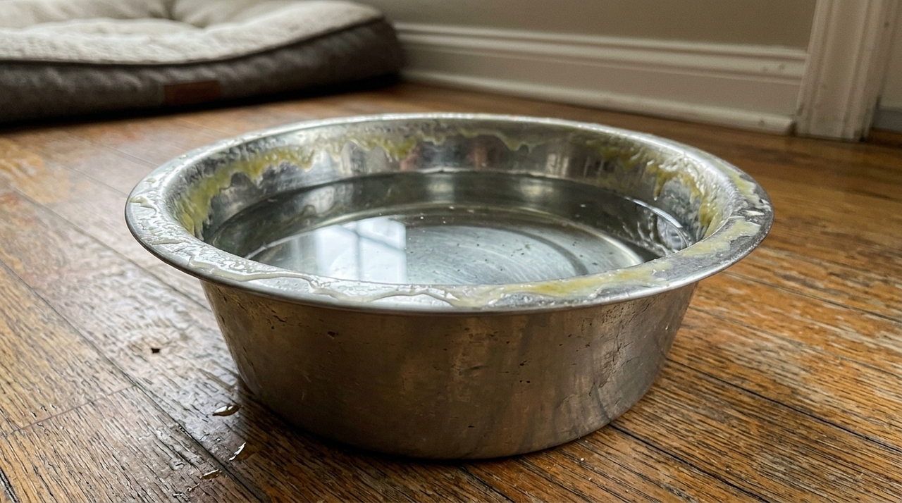 Sempre que o animal bebe água, pequenas quantidades de saliva e resíduos entram em contato com a superfície do recipiente.