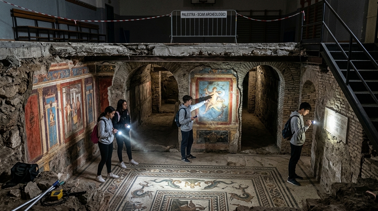 As escavações arqueológicas começaram em janeiro de 2026 e confirmaram que os ambientes pertenciam a uma ampla residência romana.