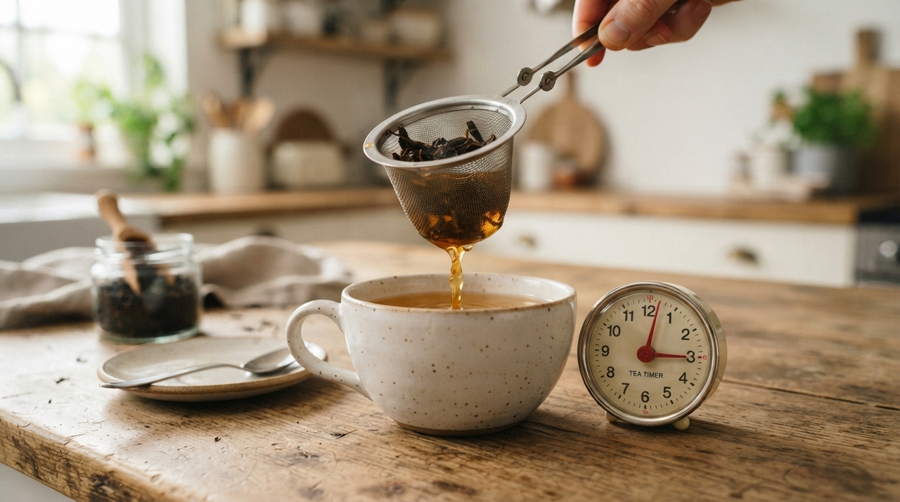 Durante a infusão, a água quente extrai compostos das folhas, flores ou sementes usadas na bebida.