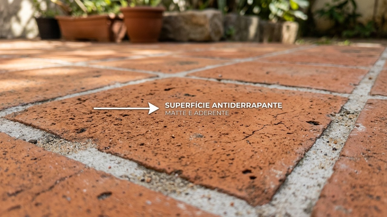 O piso de terracota traz aconchego e autenticidade para varandas modernas.
