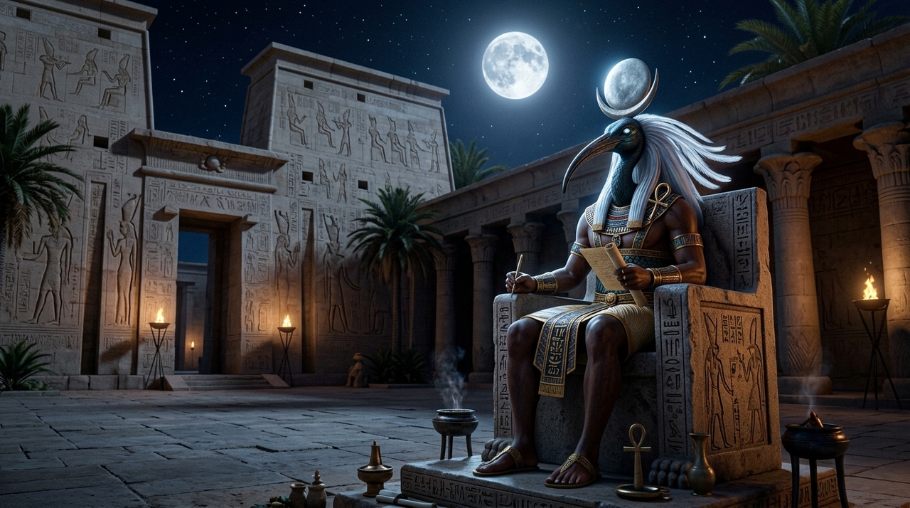 Thoth ocupava uma posição especial na religião egípcia. Era relacionado à sabedoria, à escrita, à magia, ao conhecimento e à Lua