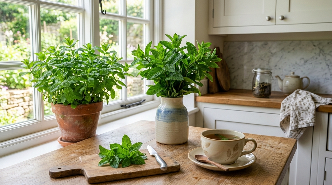 A Mentha cresce rapidamente e produz estruturas subterrâneas capazes de avançar pelo solo e originar novos brotos.