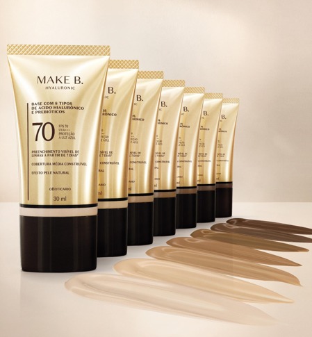 Base Líquida FPS 70 Make B. Hyaluronic 30ml – De R2,90 por R6,32 ou R,03 comprando 2 itens ou mais de Make B