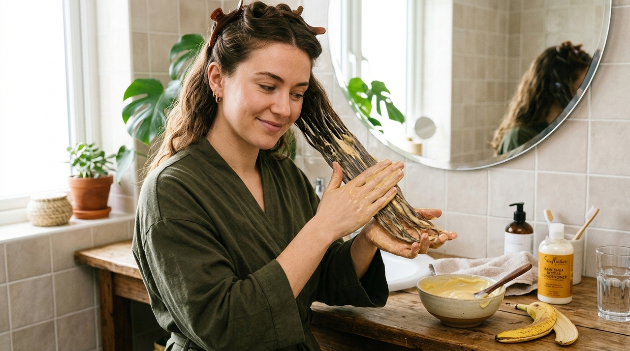 O ponto mais importante é usar uma banana bem madura e transformá-la em uma pasta realmente lisa
