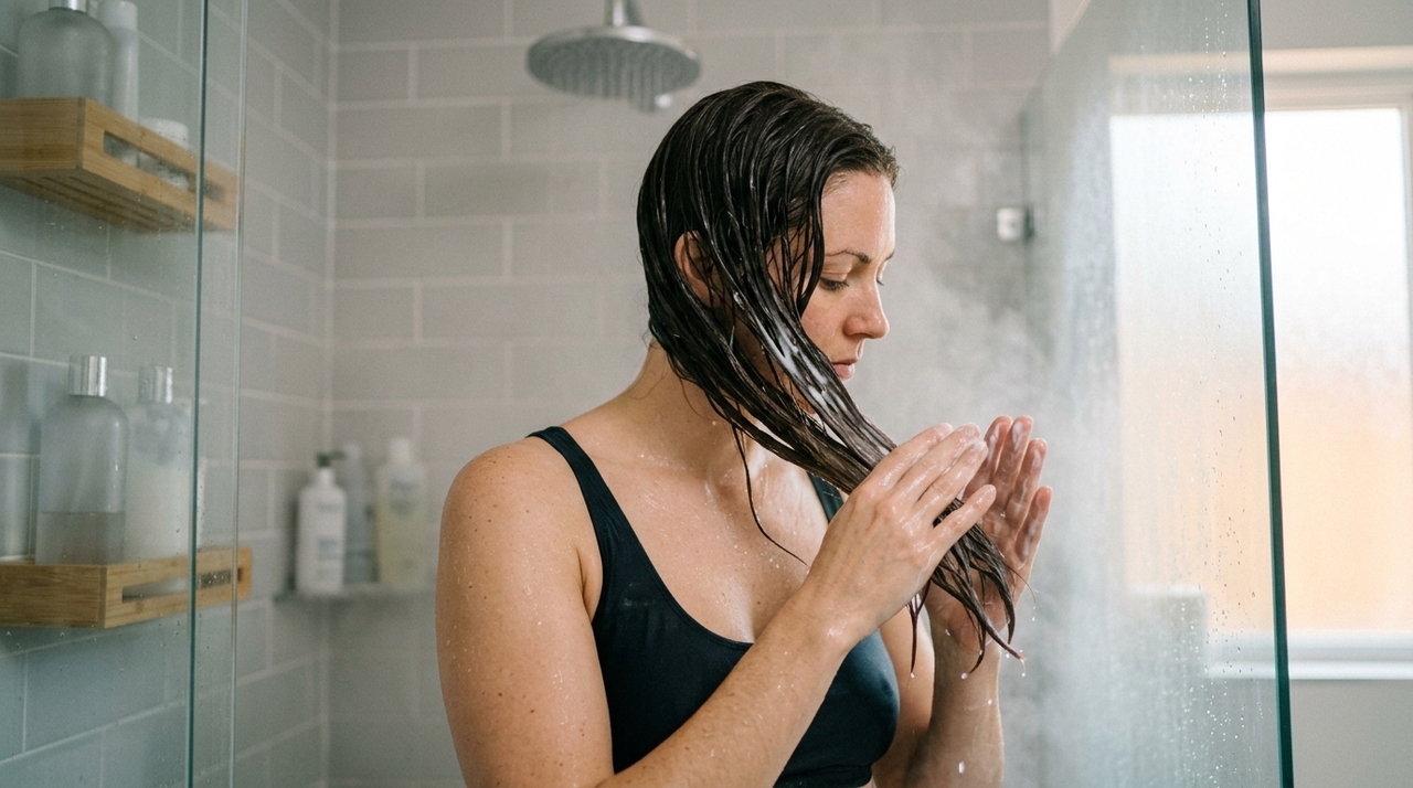 O condicionador facilita o desembaraço e torna o cabelo mais fácil de manejar.