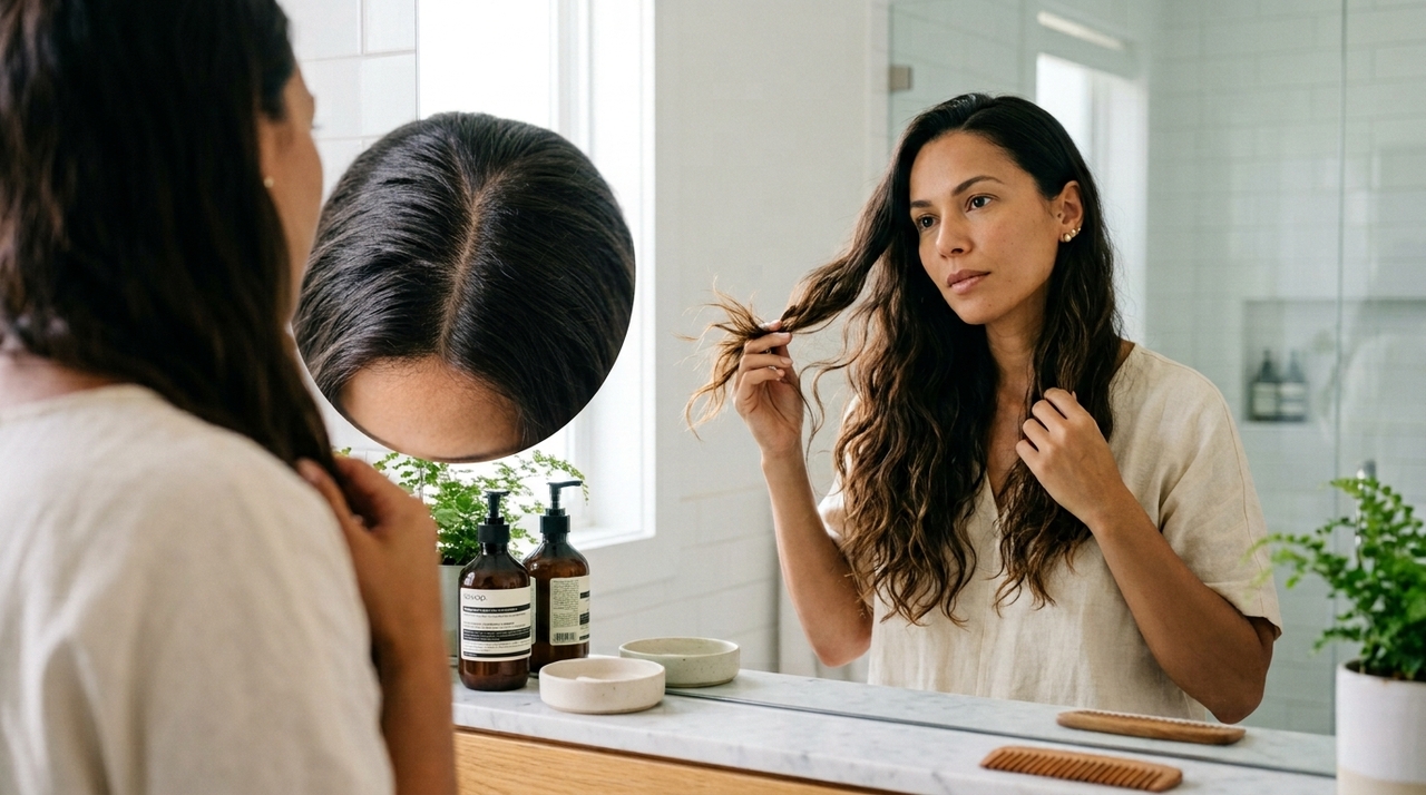 O couro cabeludo produz oleosidade natural e acumula suor, resíduos e impurezas ao longo do dia