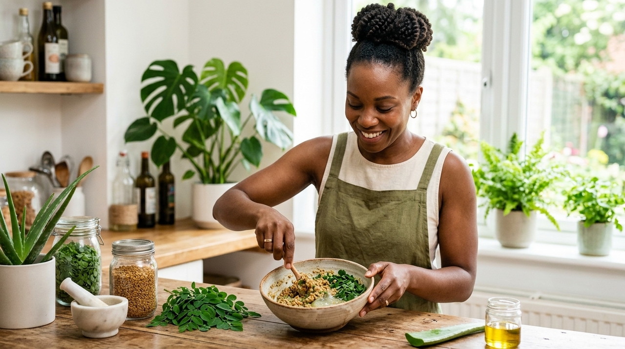 A união desses três ingredientes naturais promove um tratamento completo para a estrutura capilar