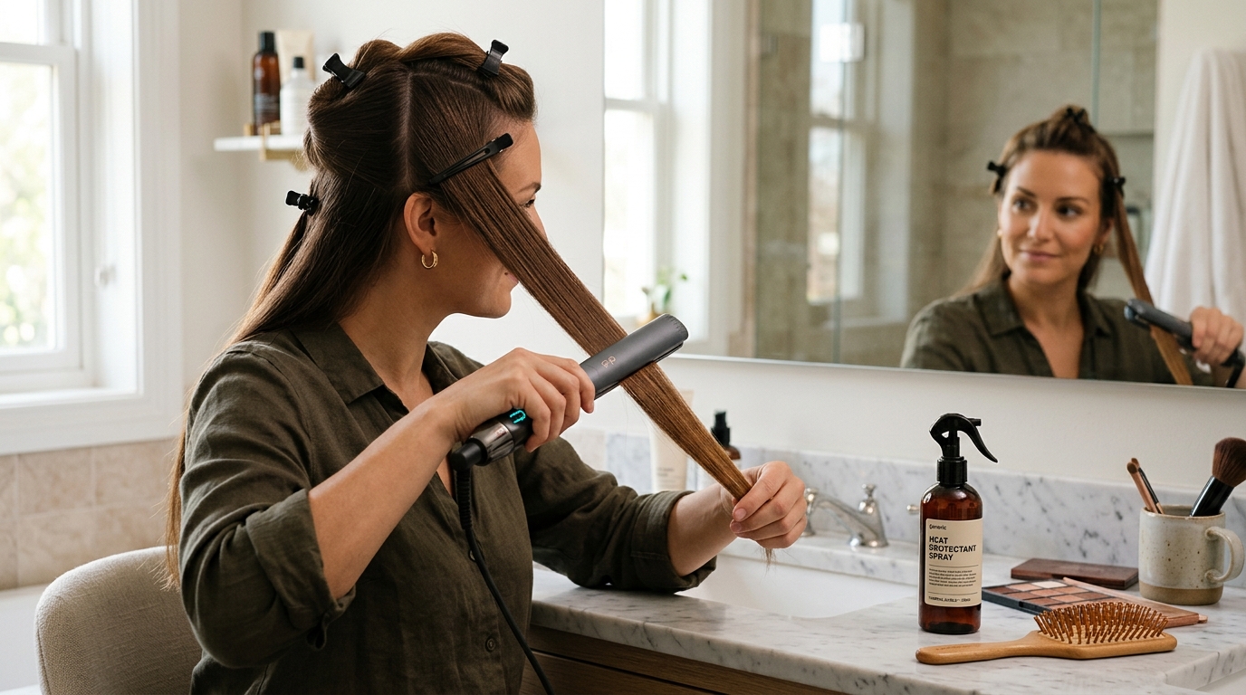 A chapinha transfere calor diretamente para a superfície do cabelo para modificar temporariamente sua forma.