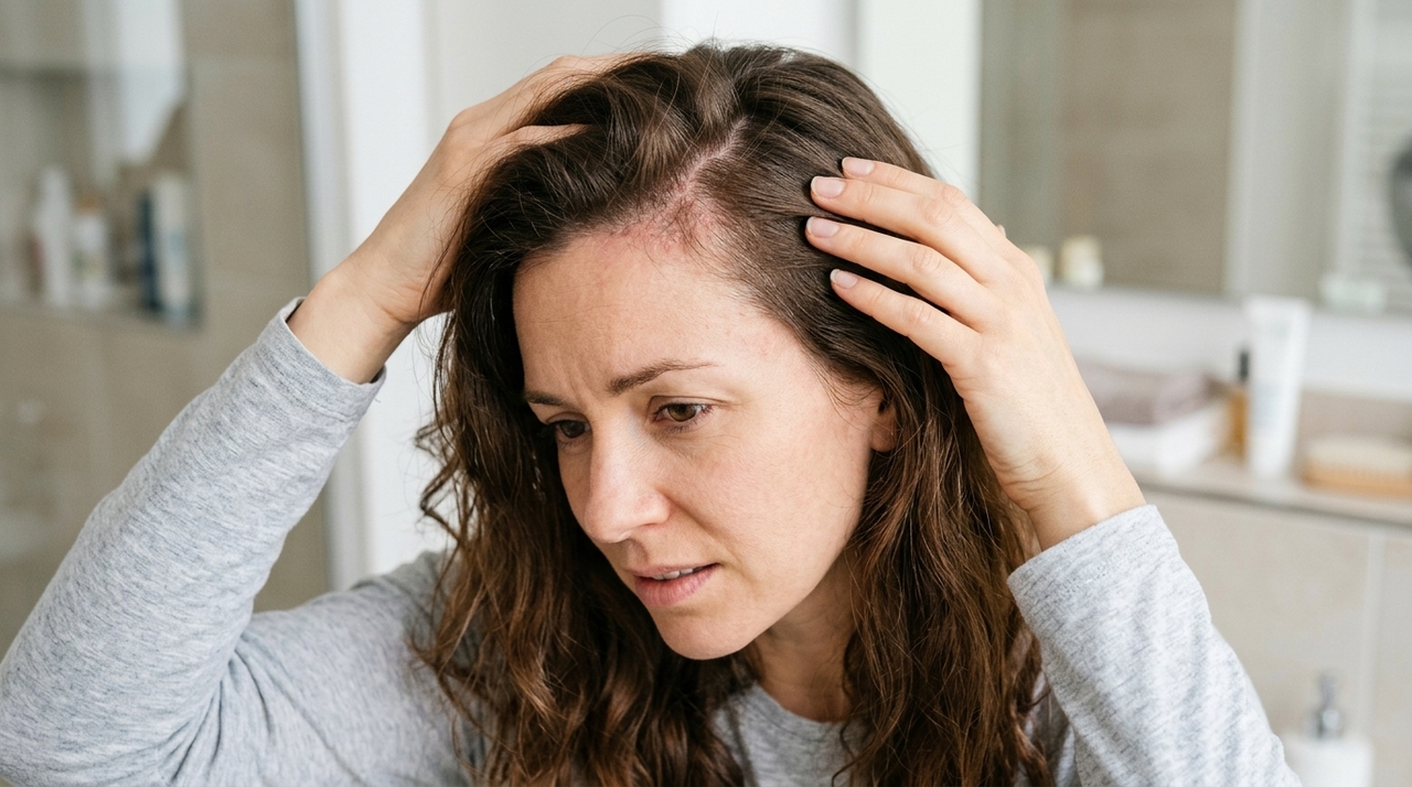 A dermatite seborreica é uma condição inflamatória que aparece principalmente em regiões com maior produção de oleosidade, como o couro cabeludo.