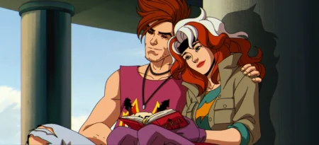 Gambit e Vampira em um raro momento de paz.