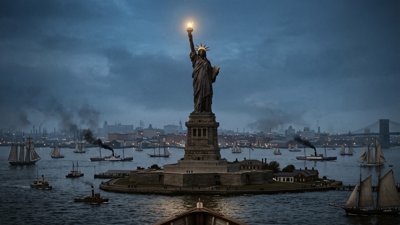 A Estátua da Liberdade já funcionou como farol no porto de Nova York.