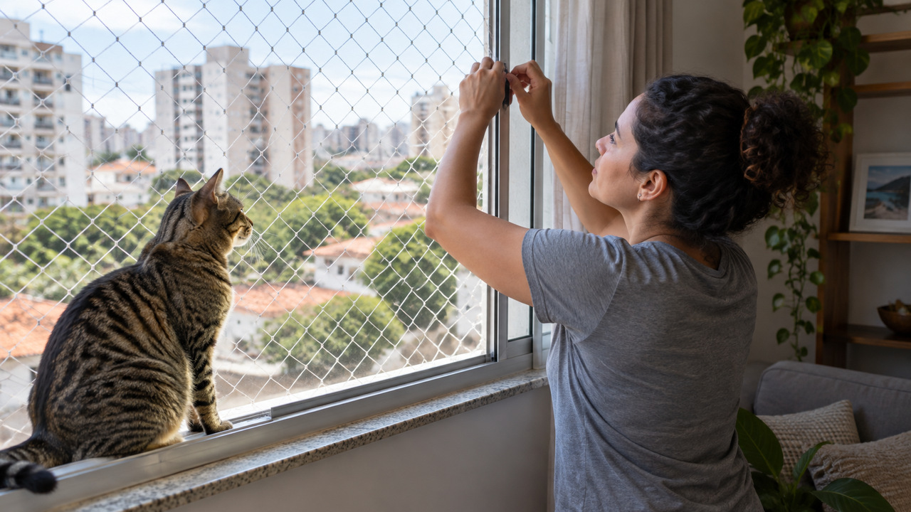 Nem toda abertura estreita é segura para um gato.