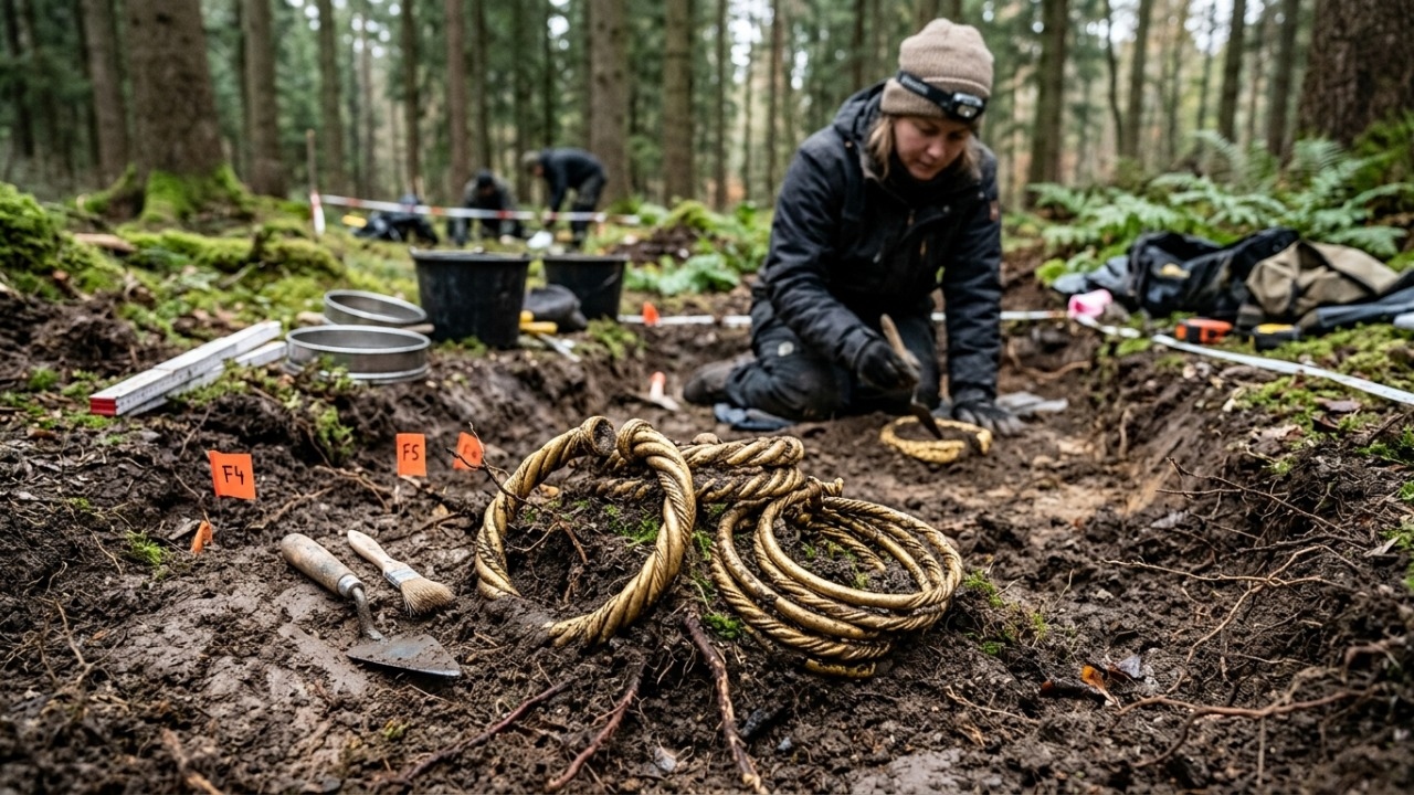 Seis braceletes vikings de ouro maciço foram encontrados numa floresta da Dinamarca.