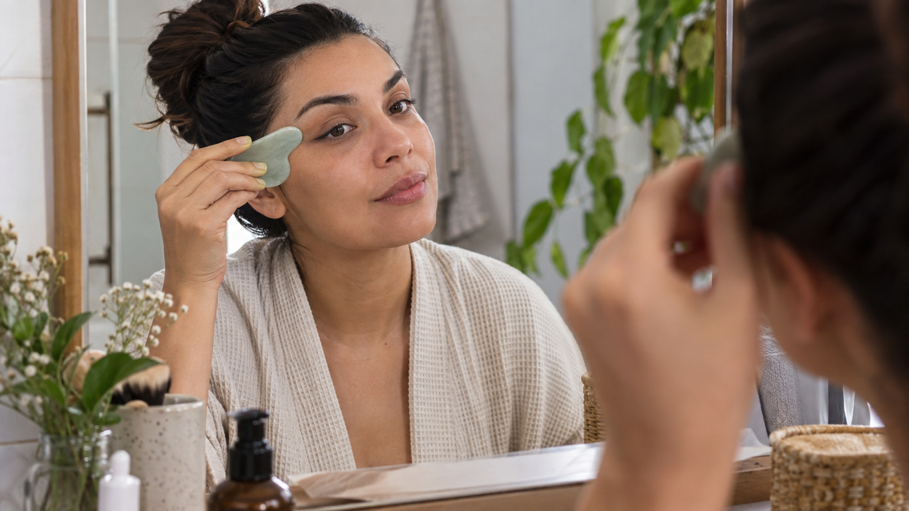 O gua sha pode reduzir temporariamente a aparência de inchaço.