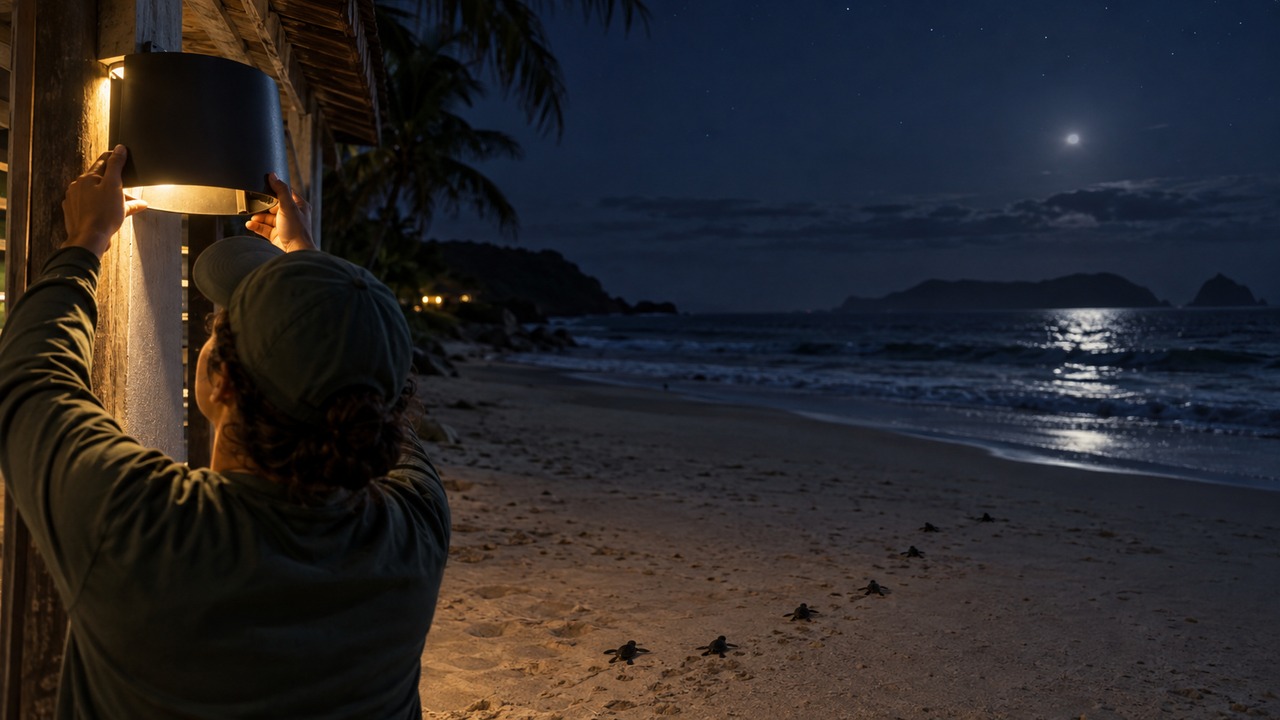 Iluminação artificial pode fazer pequenas tartarugas seguirem pelo caminho errado.