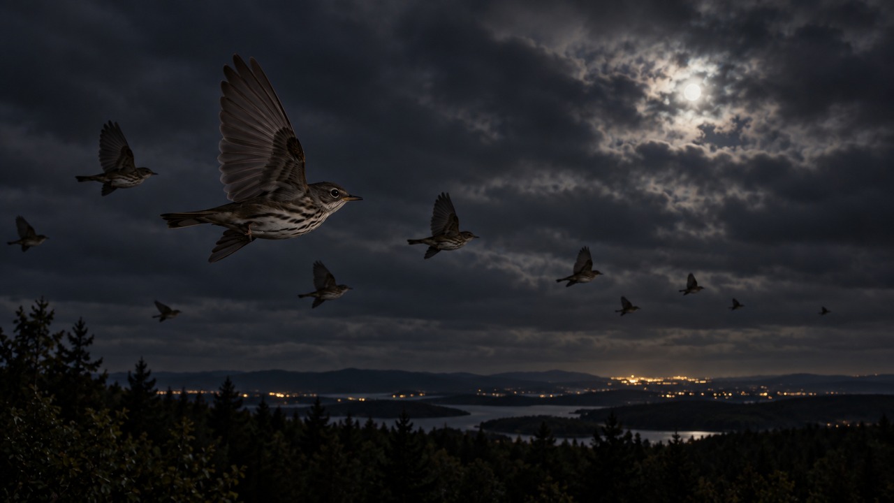 Mesmo à noite, essas aves conseguem ajustar sua rota durante a migração.