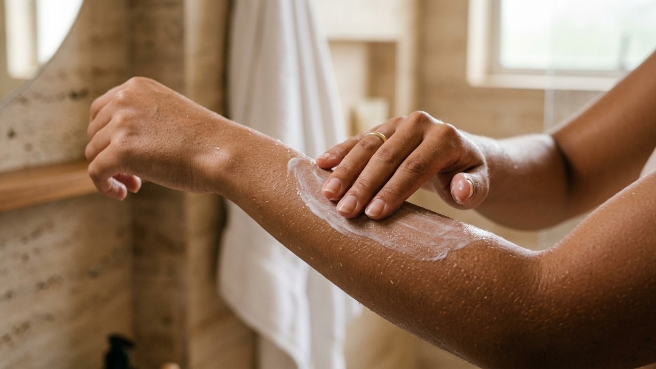 Aplicar hidratante na pele ainda úmida ajuda a reter melhor a hidratação.
