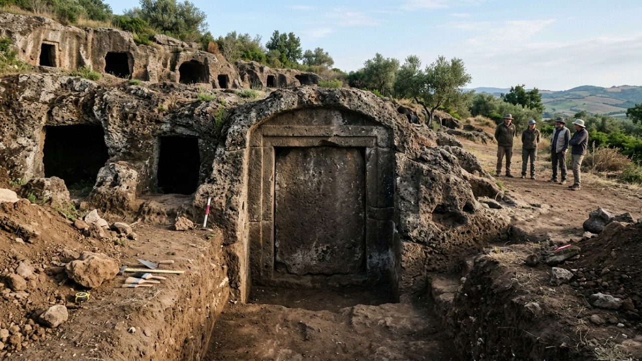 Uma tumba etrusca intacta preservou histórias escondidas por mais de 2.600 anos.