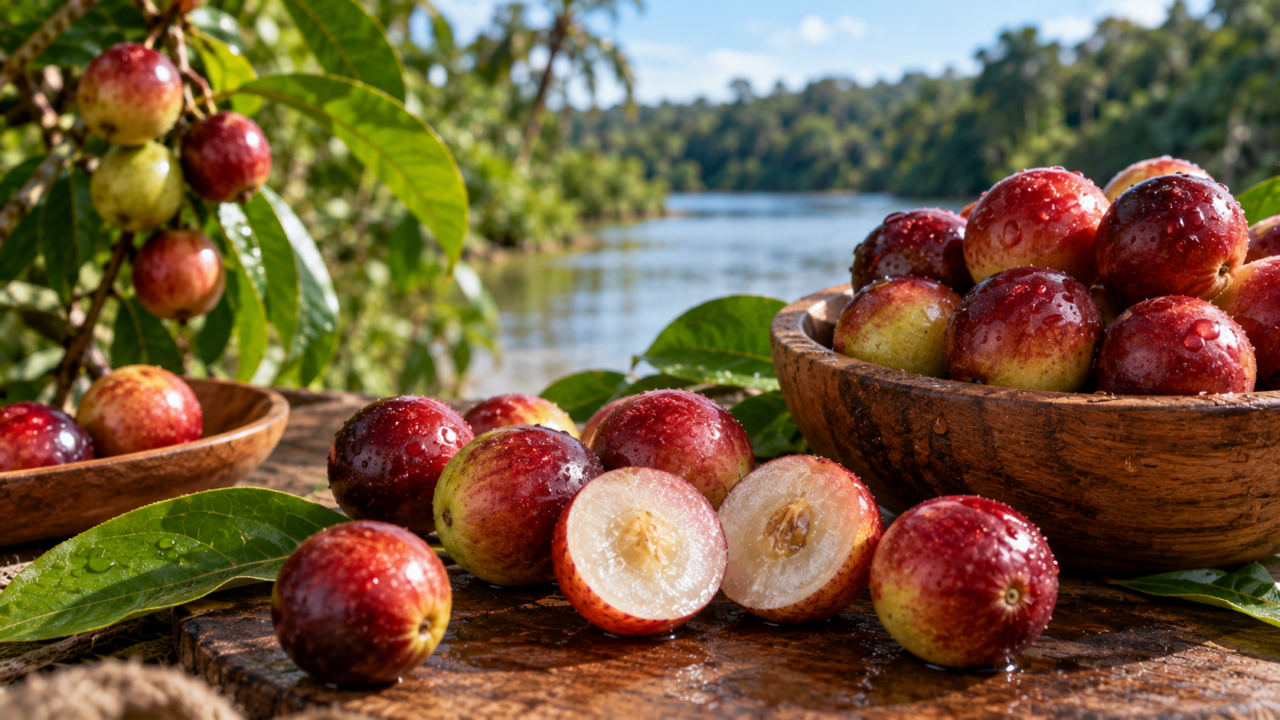 Por que o camu-camu é tão conhecido pela vitamina C? Entenda as características desse fruto amazônico, sua acidez intensa e as formas de consumo.