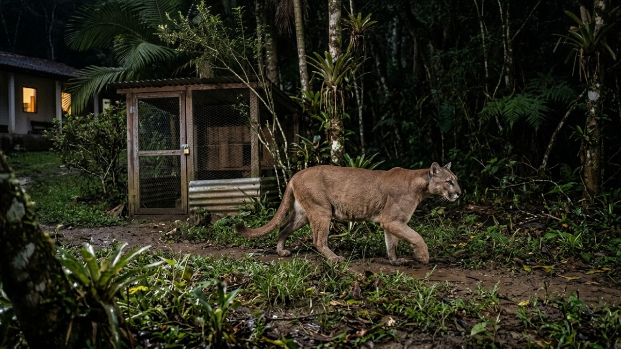 A família reforçou o galinheiro sem perseguir ou atrair o animal.