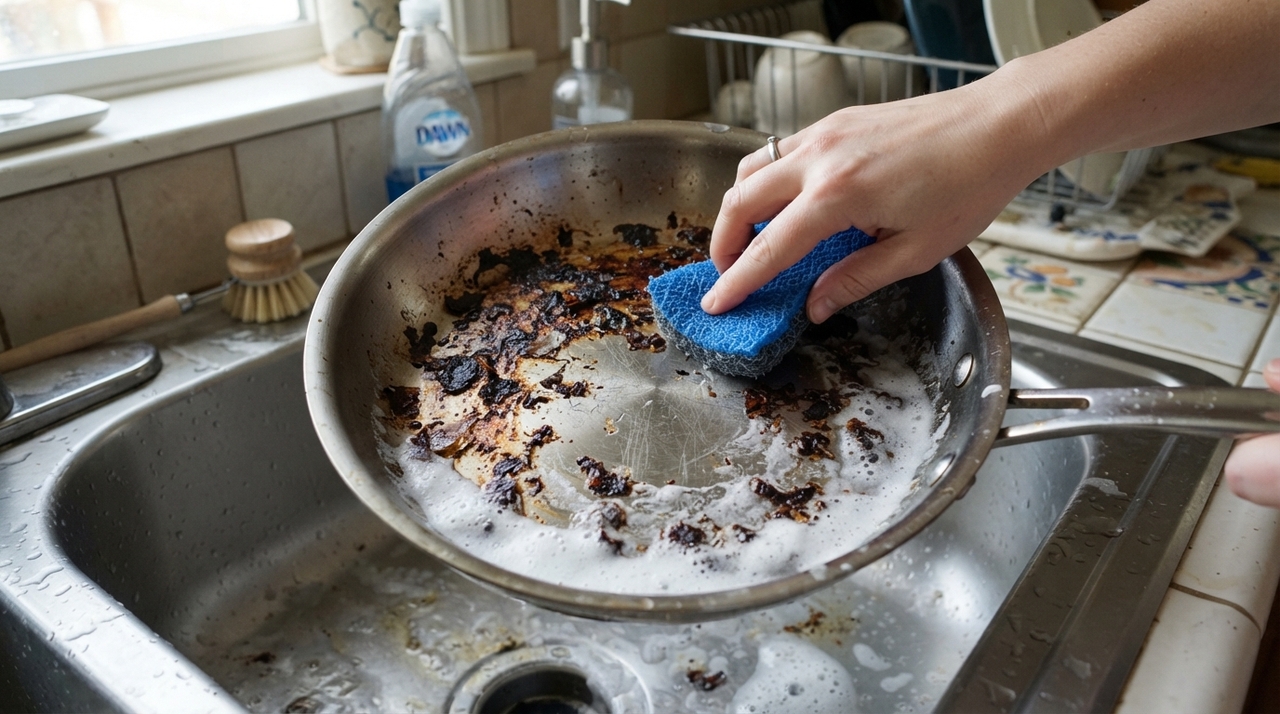 A reação química promovida pelo pó alcalino amolece naturalmente as crostas mais difíceis sem exigir qualquer esforço físico excessivo ou atrito prejudicial.