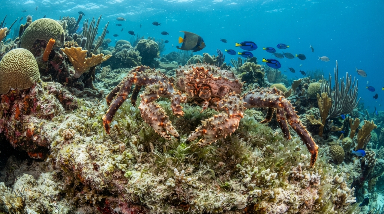 Um recife saudável não depende apenas dos corais. Peixes, ouriços, crustáceos e outros animais participam do equilíbrio do ambiente.