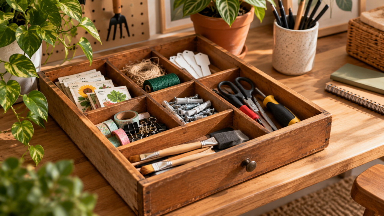 Como reaproveitar uma gaveta de talheres? Veja ideias para transformar a peça em organizador de sementes, ferramentas, materiais de artesanato e escritório.