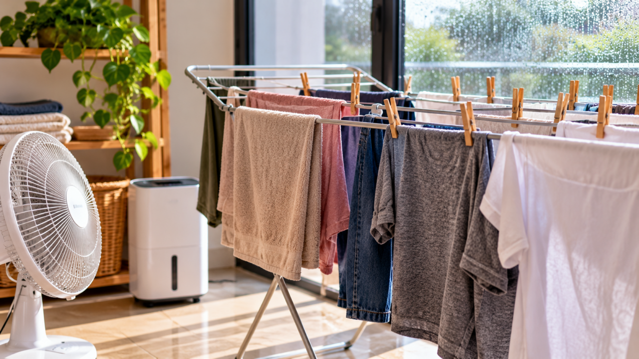Varal cheio, pouca ventilação e excesso de umidade favorecem o mau cheiro nas roupas. Confira cuidados simples para melhorar a secagem em dias chuvosos.