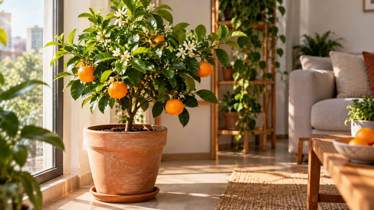Ter laranjas cultivadas em casa é possível com a variedade certa. Saiba como escolher o vaso, cuidar das raízes e estimular a floração e os frutos.