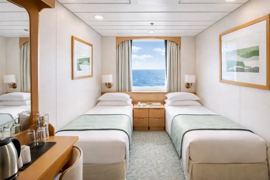 Ilustração mostra como será uma das cabines do Buenavista, da Corazul Cruceros
